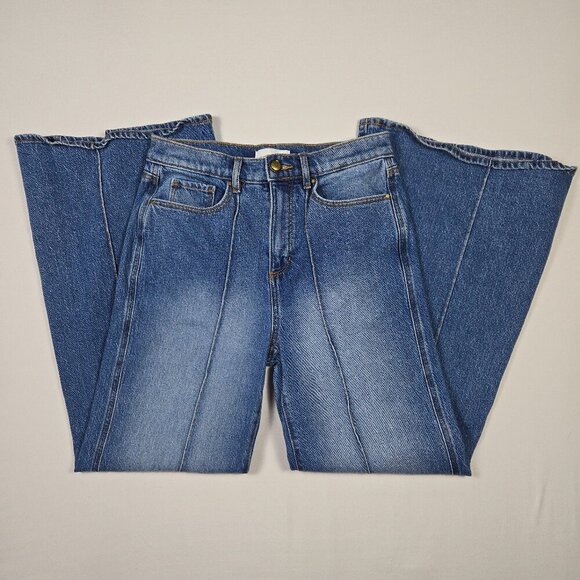 LOFT Exaggerated Flare Jeans Size 4 High Waist Stretch Boho Retro Y2K Vibe - Picture 13 of 13